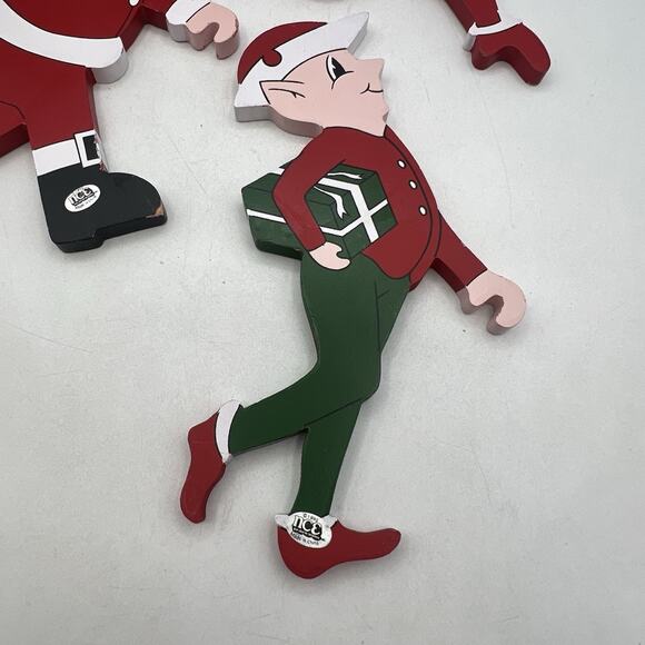 Lot 3 Vtg Wood Elves Santa Christmas Ladder Climber NCE 90s Holiday Replacements - Picture 5 of 7